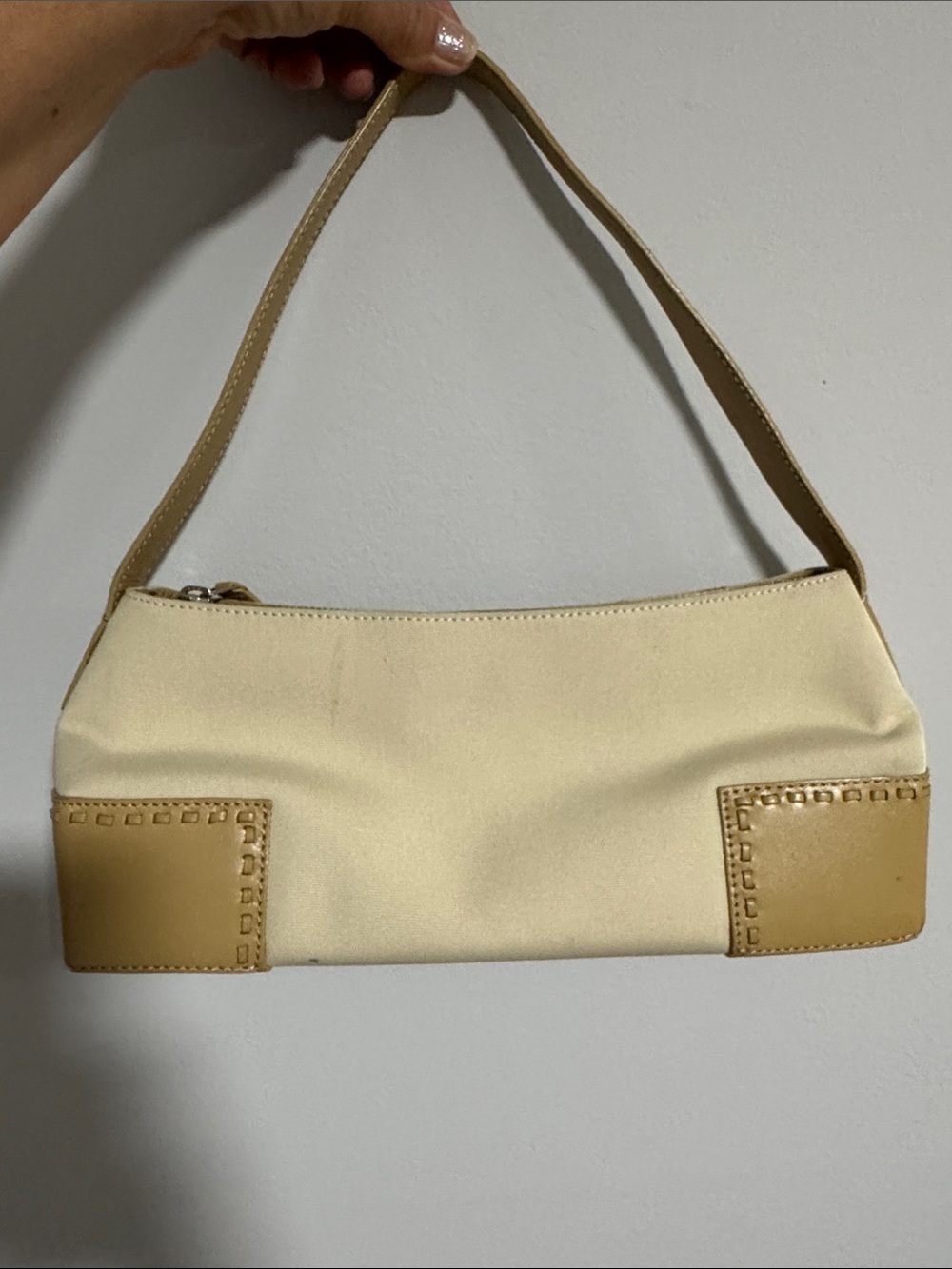 Cole Haan Cream Mini Shoulder Bag with Tan Accents